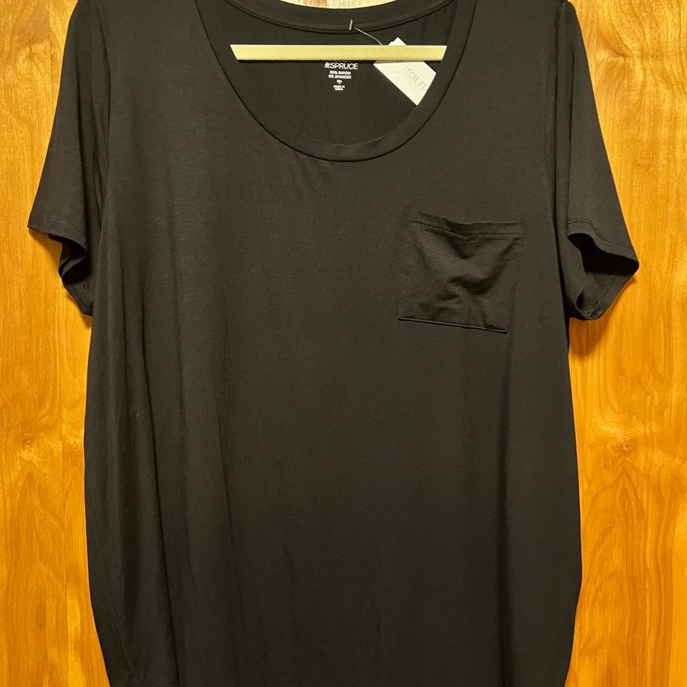 Market & Spruce Black Short Sleeve Tee
